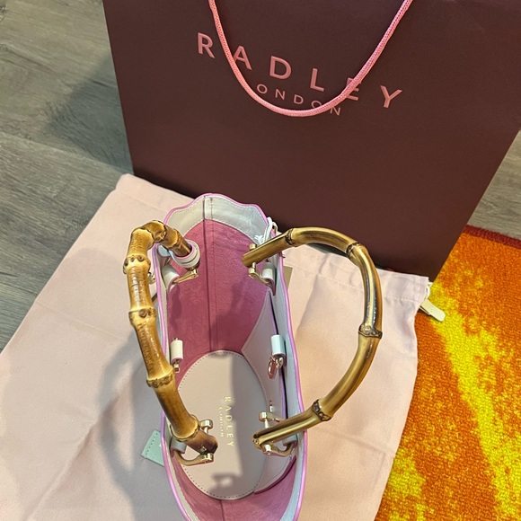 RADLEY LONDON bamboo top handle summer bag with bag charm - Picture 5 of 8